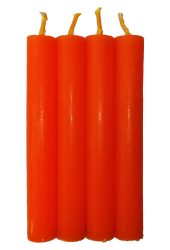 Anyagában színezett 13 cm-es gyertya - Narancs