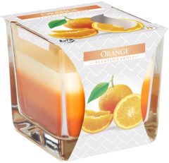 Illatos gyertya 3 színű üveg pohárban - Narancs